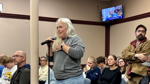 Bedford resident and parent Kelly Chausovsky raised concerns about potential school budget cuts under a tax cap that will be on the November ballot. Chausovsky noted the cap would limit tax increased to the rate of inflation as school costs are outpacing inflation.