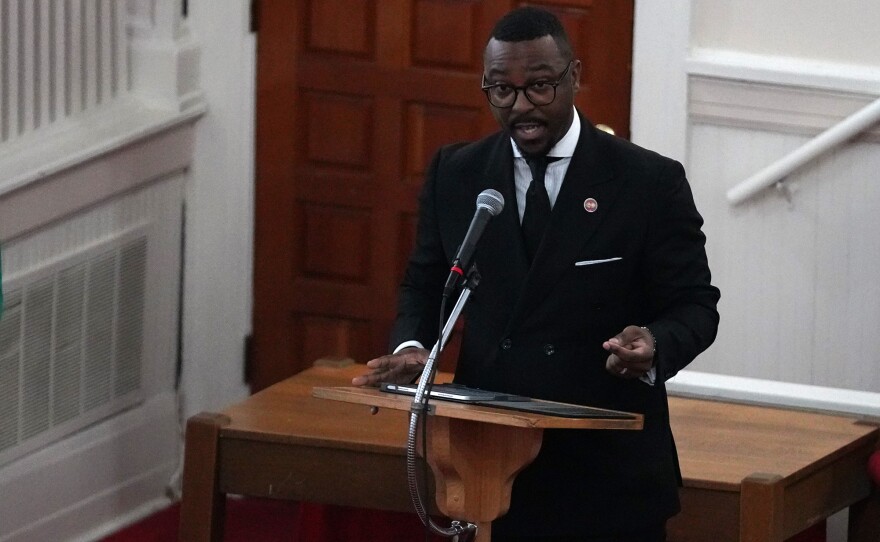 State Rep. Hamilton Grant, D-Richland, speaks during the King Day at the Dome celebration at Zion Baptist Church in Columbia Jan. 19, 2026.