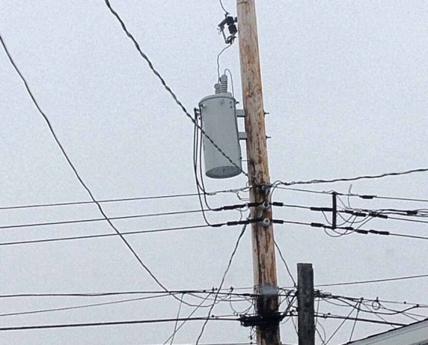 Power poll and wires in metro Buffalo