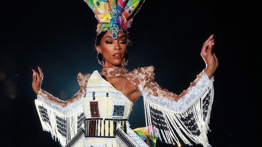 Pictured: Miss Universe Virgin Islands Brittany Robinson in her national costume.