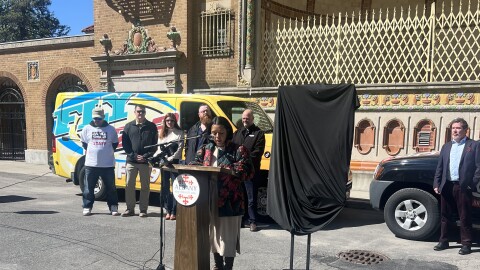 Albany Mayor Dorcey Applyrs speaks at the announcement of the 2026 Alive at Five concert series lineup on Tuesday, May 12, 2026.