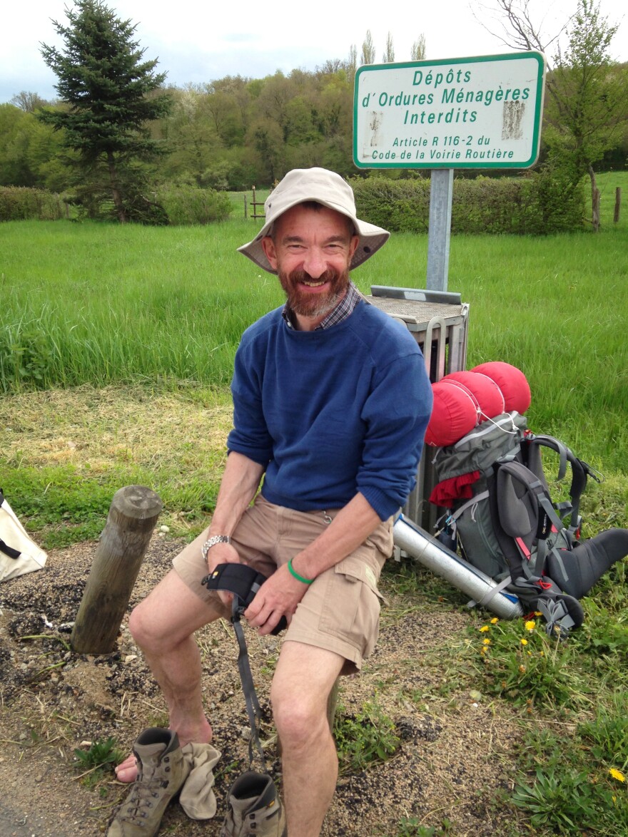 "I always wanted to do this pilgrimage for the adventure and spiritual growth," says Pascal Begin, a 55-year-old French parish priest. "But whether you're religious or not, everyone is looking for simplicity and getting to know themselves and meeting others. It's just human."