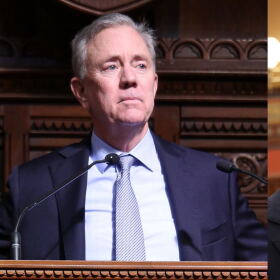 Connecticut Governor Ned Lamont (D) and State Senator Ryan Fazio (R-Greenwich)