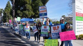 Nurses picketing at Kaiser facility in Fontana.