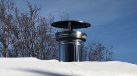 Wood stove pipe on a Fairbanks area home.