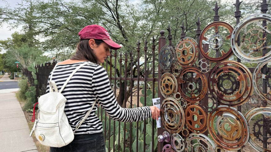 Lee Ziesche with Public Power for Tucson, canvassing in the Armory Park neighborhood outside of downtown Tucson, Ariz. on Saturday, Oct. 10, 2026.