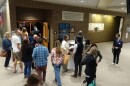 Candidates, delegates and members of the public file into the auditorium at the Park City High School ahead of the Summit County Democratic Convention on April 7.