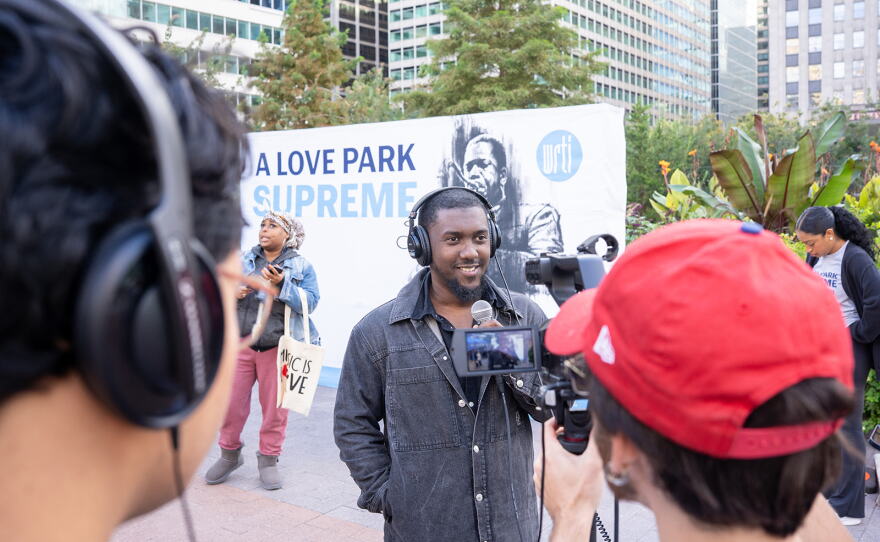 Saxophonist and WRTI host Josh Lee taking our "Trane Tracks" quiz at A Love Park Supreme.