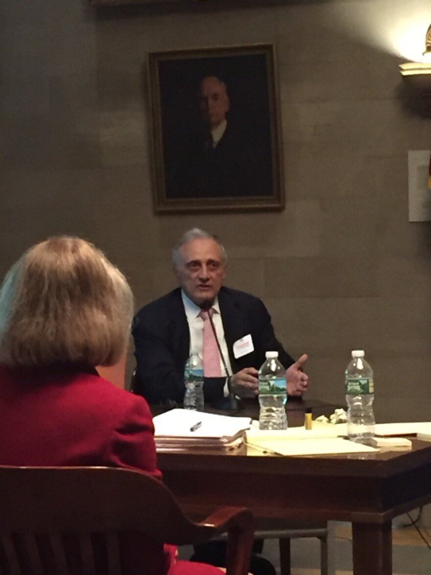 Carl Paladino testifies at a hearing in June on whether to remove him from the Buffalo school board.