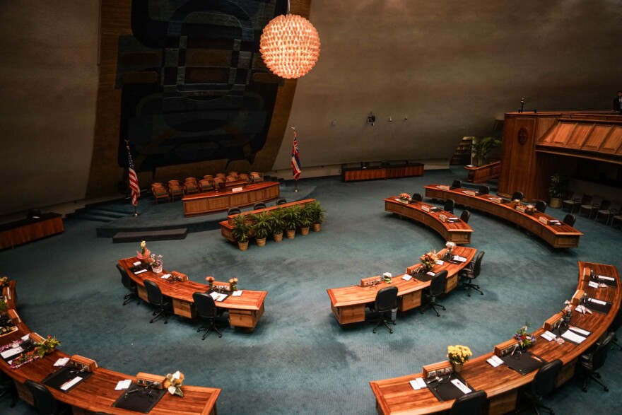 File - The Senate chamber at the Hawaiʻi State Capitol on Jan. 17, 2024.