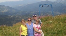 Violetta Strait and her family in the Carpathian Mountains in Ukraine in 2014.
