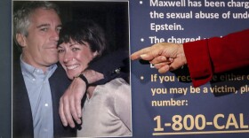  In this July 2, 2020, file photo, Audrey Strauss, acting U.S. attorney for the Southern District of New York, points to a photo of Jeffrey Epstein and Ghislaine Maxwell during a news conference in New York. (John Minchillo/AP)