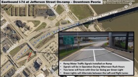 Ramp metering will be implemented on the eastbound Interstate 74 ramp from Jefferson Avenue when the Murray Baker Bridge reopens.