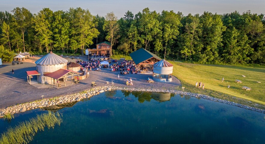 Brian Mastrosimone's picturesque, 90-acre venue Lincoln Hill Farms includes a performance stage buffered by a sizable gazebo and pond.