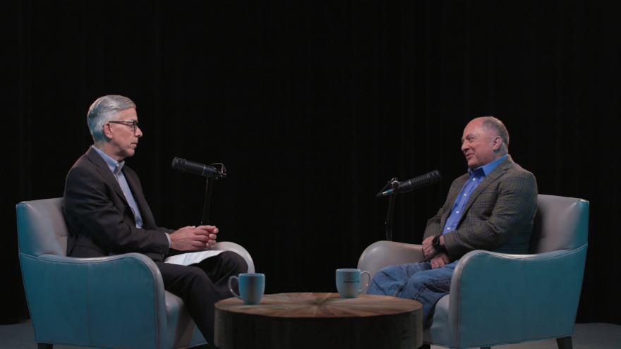 Ian Donnis (left) talks politics and elections with Ken Block.