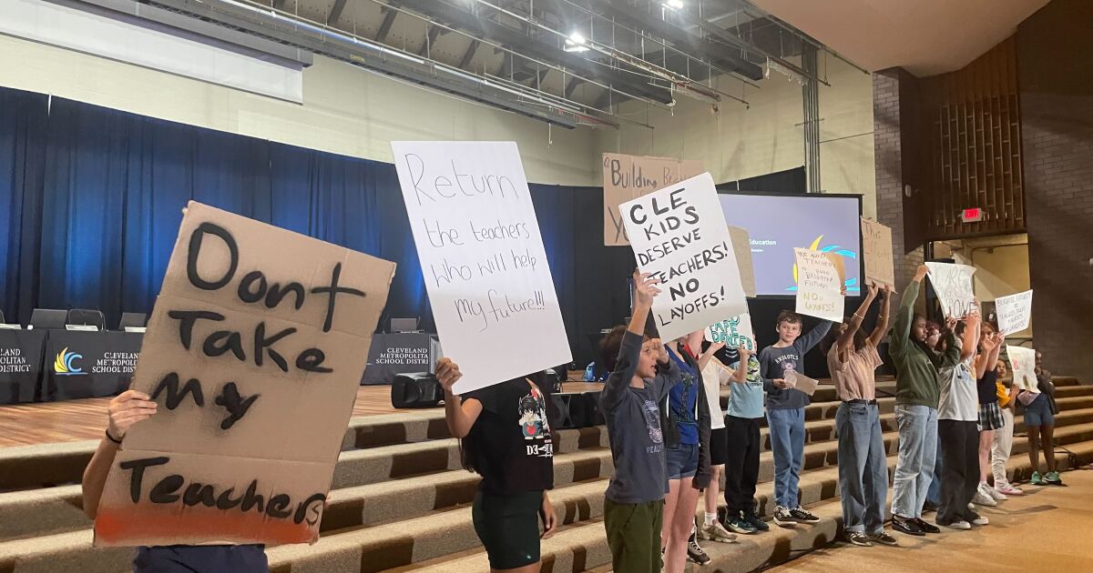 Students, teachers protest Cleveland Metropolitan Schools' staffing cuts