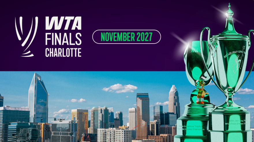 Logo and landing page for WTA finals in Charlotte