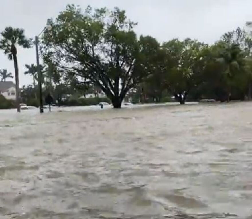  A look at the parking lot outside the Naples Fire Rescue Station One and city hall in downtown Naples.