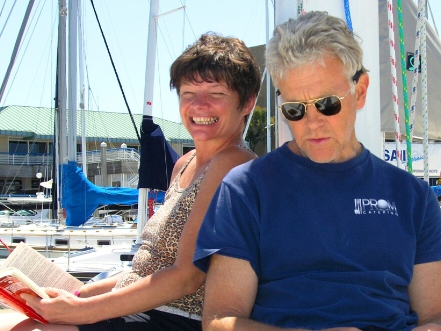 Two of the slain Americans, Phyllis Macay and Bob Riggle of Seattle, are seen on a yacht in Bodega Bay, Calif., in this photo from June 11, 2005.
