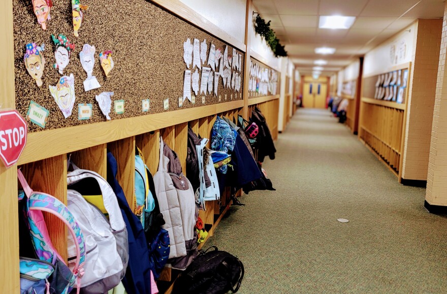 A hallway at Homestake Peak School