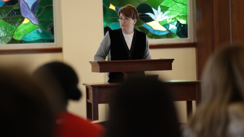 Spiritual Life - Ash Wednesday - worship, services - Elliston Chapel - East Village Residential Community - students, prayers, praying, worshiping – 02/14/2024