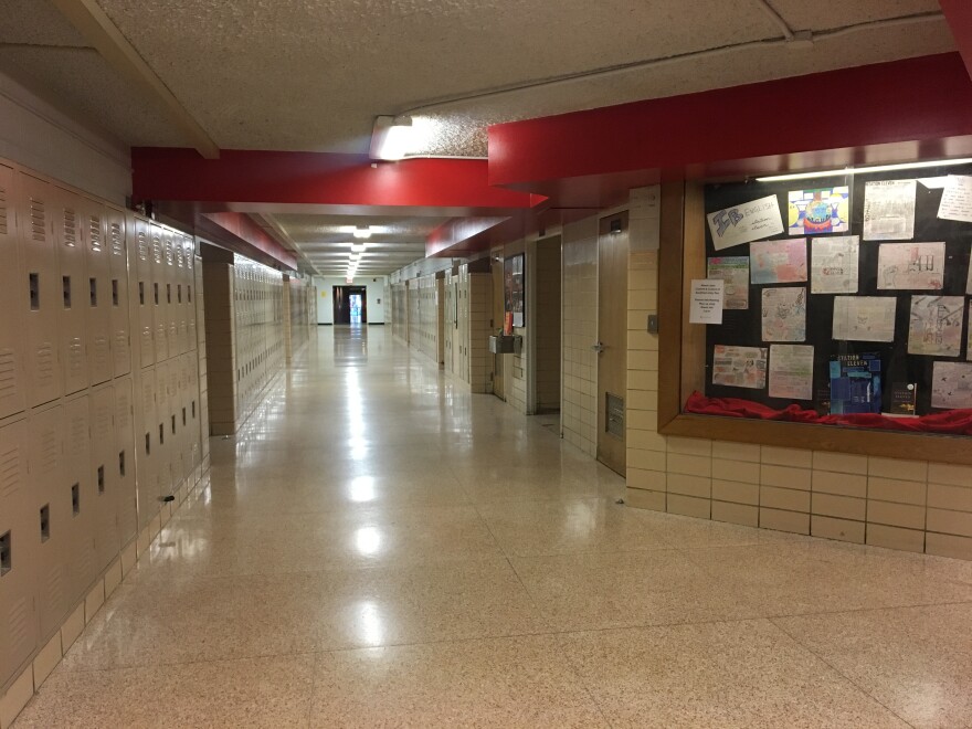 A hallway in a central Ohio high school