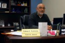 Louisville Metro's first Inspector General, Edward Harness, sitting in his office in City Hall.