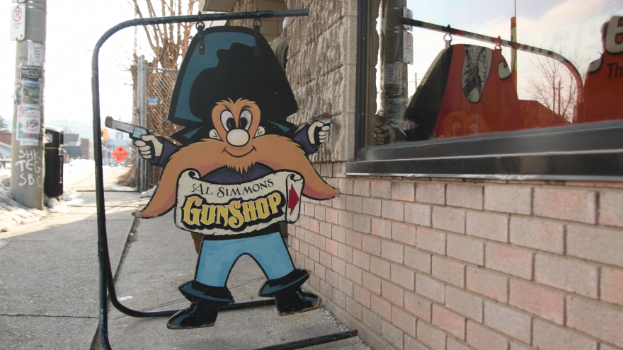 Paulette Simmons, runs the Al Simmons Gunshop in Hamilton, Ontario. (Sofia Millar/WUFT News)