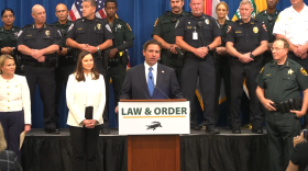 Govenor Ron DeSantis in Polk County on Wednesday