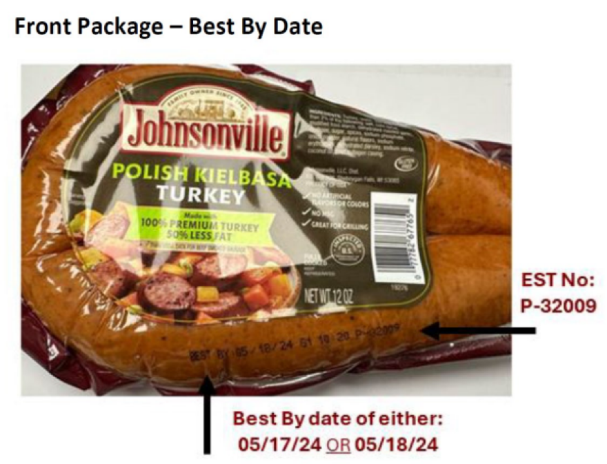 More than 35,000 pounds of Johnsonville Turkey Kielbasa is being recalled after several complaints of black rubber material in it.