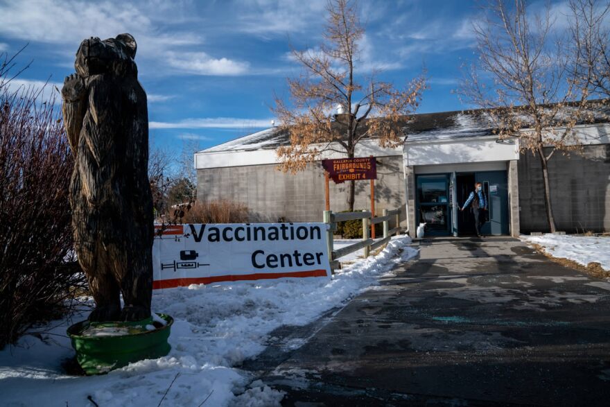 A COVID-19 vaccination center at the Gallatin County Fairgrounds.