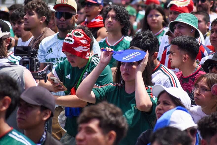 Mexico fans discovered that Kansas City's FIFA Fan Fest offers little shade in its main match viewing area.