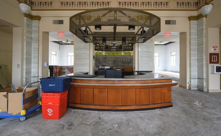 The ground floor of the YDL Michigan Avenue branch during remediation.