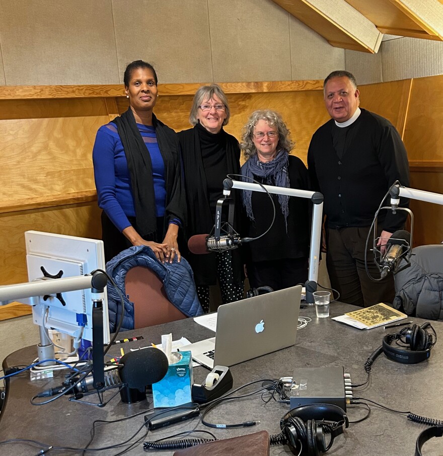 Pastor Jacky Johnson, Mindy Todd, Rabbi Caryn Broitman, Rev. William Mebane (Martin Benz joined on video call)