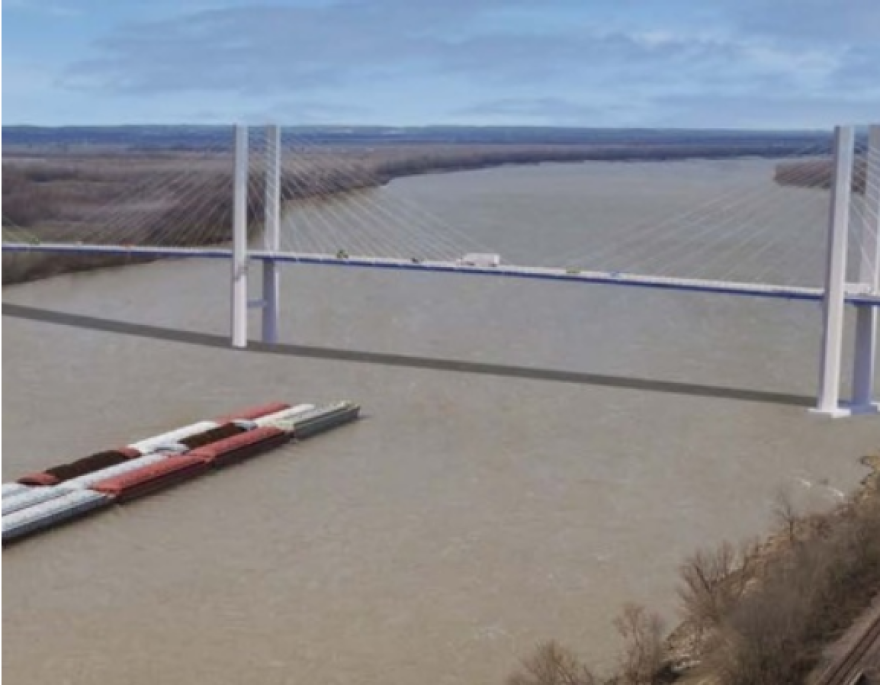 A rendering of the new Mississippi River bridge to be built at Chester