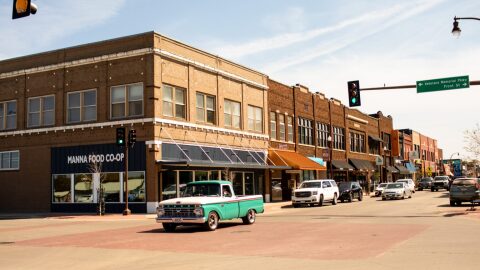 Manna Foods Co-Op stands in the downtown area of Detroit Lakes on May 11, 2026.