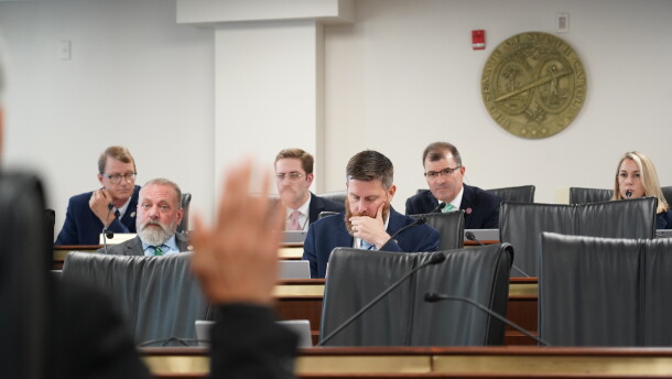 The South Carolina Senate's special committee on artificial intelligence swears in witnesses on Wednesday, Sept. 16, 2026, in Columbia, S.C.
