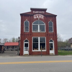 The former Clay City National Bank built in 1890 is now home to the Red River Museum