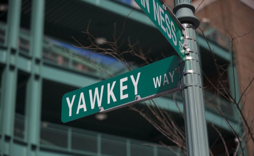 Yawkey Way street sign on the corner of Van Ness Street in Boston.