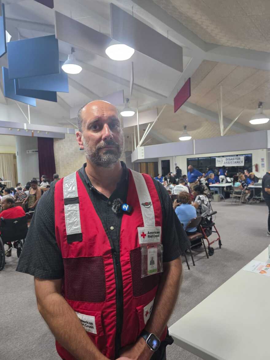 American Red Cross executive liaison Chris Georges at the Saipan Typhoon Sinlaku Survivor Recovery Center in Susupe.