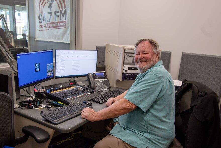 KAWC General Manager Dave Riek is pictured at KAWC studios.