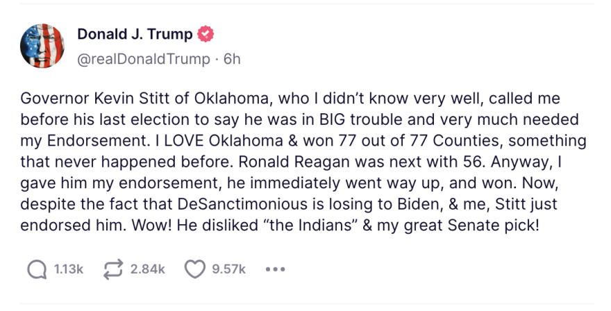 A social media post from Donald Trump dated Monday, June 12, 2023