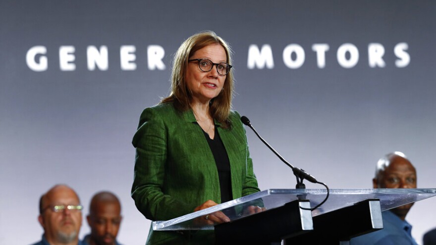 FILE - General Motors Chairman and Chief Executive Officer Mary Barra speaks during the opening of their contract talks with the United Auto Workers in Detroit on July 16, 2019. Barra said Thursday, Dec. 9, 2021, that the automaker learned valuable lessons last year when it stepped in to boost emergency production of ventilators to treat severely ill COVID-19 patients.