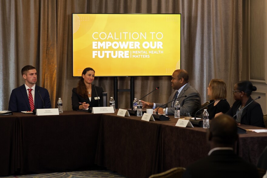 Mental health experts speak at the Youth Mental Health Roundtable in Coconut Grove Oct. 8, 2025.