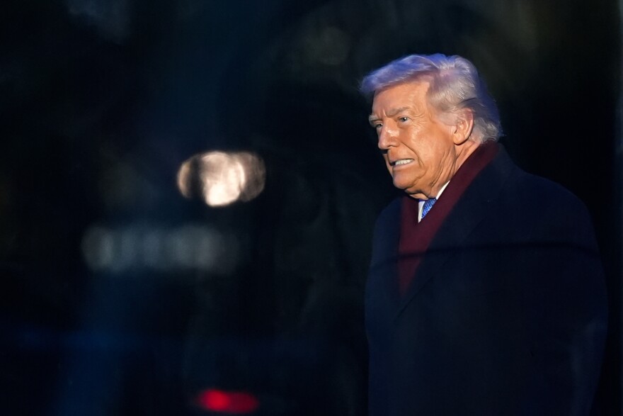President Donald Trump arrives for the lighting of the National Christmas Tree on the Ellipse, Thursday, Dec. 4, 2025, near the White House in Washington.