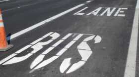 City officials hope the designated bus lanes will reduce vehicular traffic and attract more visitors to the shopping strip.
