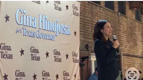 Democratic candidate for governor of Texas Gina Hinojosa speaks to a crowd during her last campaign stop in El Paso days before the November 3rd midterm elections.