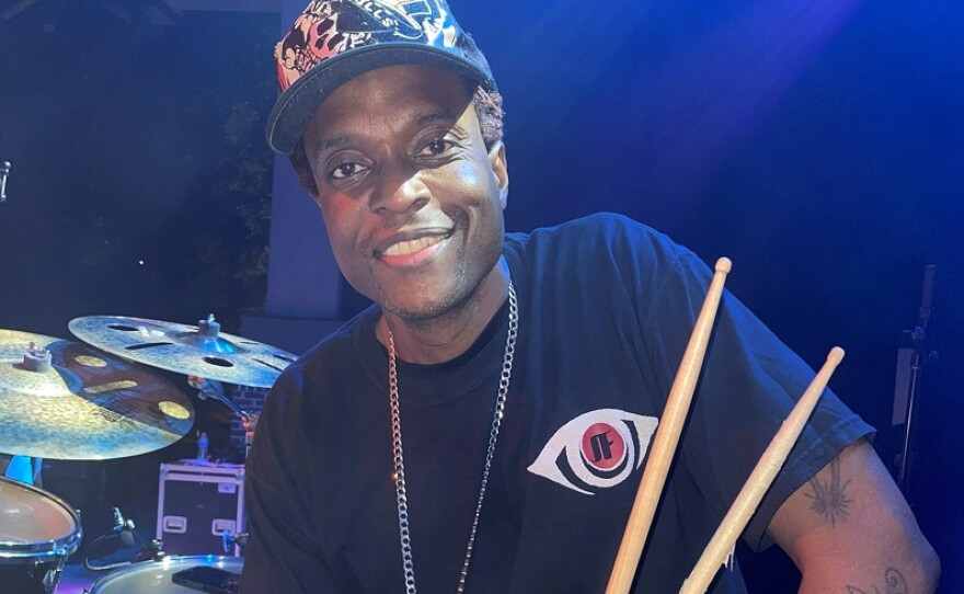 Peformer JFly posing for the camera before his set with headliner Ken Ford.