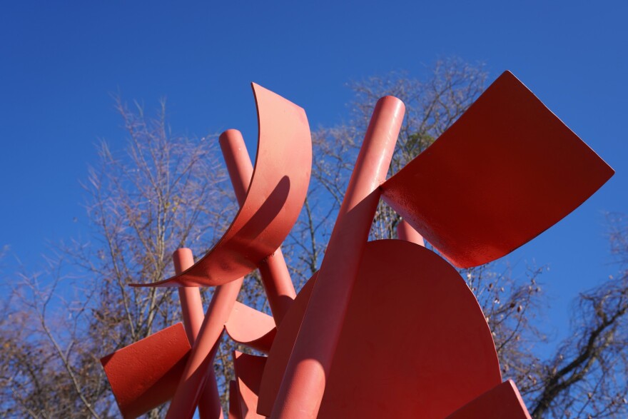 A sculpture by artist Michael Bigger at the Josephine Sculpture Park in Frankfort.