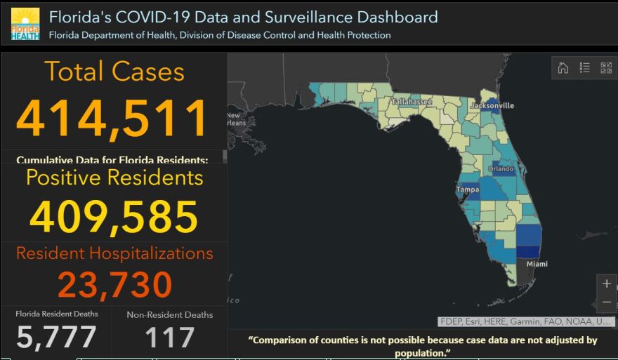 Florida added more than 12,000 new cases of COVID-19 on Saturday.